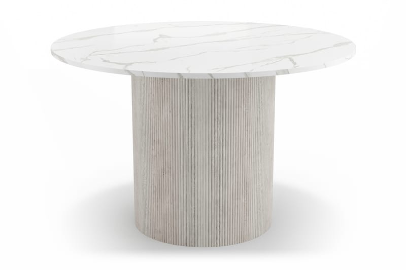 Uppveda Pyöreä Ruokapöytä 120 cm ja 4 Sawako Tuolia - Valkoinen - Huonekalut - Pöytä & ruokailuryhmä - Ruokailuryhmä