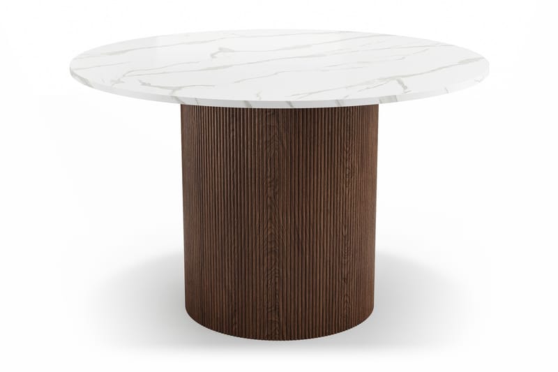 Uppveda Pyöreä Ruokapöytä 120 cm ja 4 Sawako Tuolia - Ruskea - Huonekalut - Pöytä & ruokailuryhmä - Ruokailuryhmä