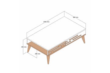 Valensiya Sohvapöytä 105 cm - Pähkinäpuu/Valkoinen - Huonekalut - Pöytä & ruokailuryhmä - Sohvapöytä