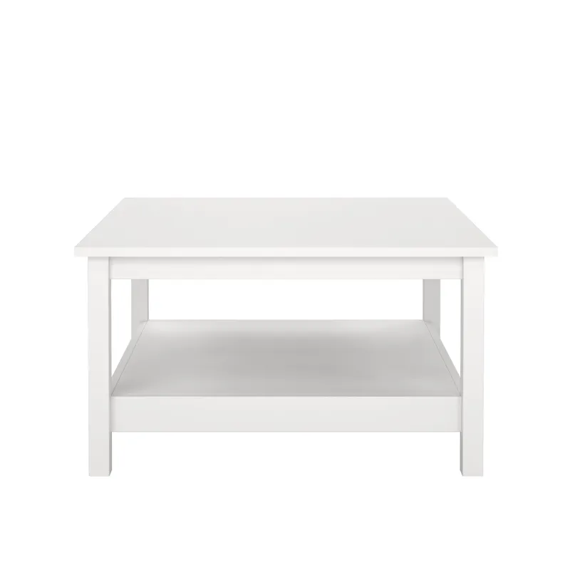 Vallvidera 81 cm neliömäinen sohvapöytä säilytyksellä maalattua puuta - Valkoinen - Huonekalut - Pöytä & ruokailuryhmä - Sohvap öytä - Sohvapöytä säilytystilalla