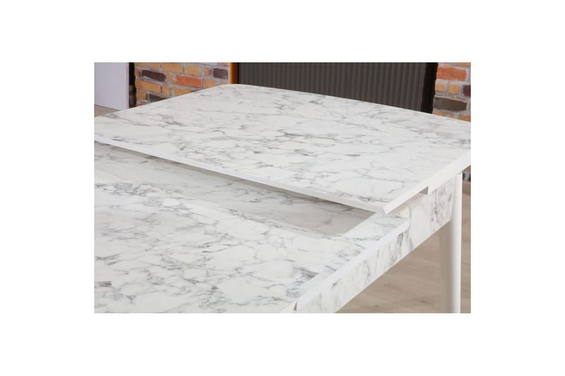 Valric Ruokapöytä 132 cm Suorakulmainen - Valkoinen/Harmaa - Huonekalut - Pöytä & ruokailuryhmä - Ruokapöydät & keittiön pöydät