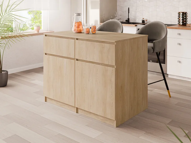 Valricon-keittiösaareke 120 cm - ruskea - Huonekalut - Pöytä & ruokailuryhmä - Baaripöytä