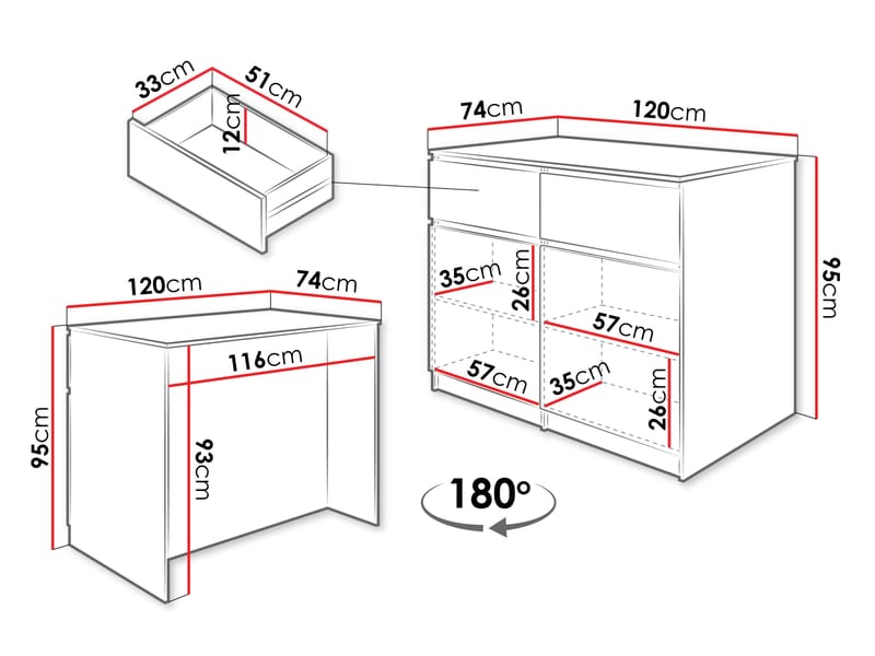 Valricon-keittiösaareke 120 cm - valkoinen - Huonekalut - Pöytä & ruokailuryhmä - Baaripöytä