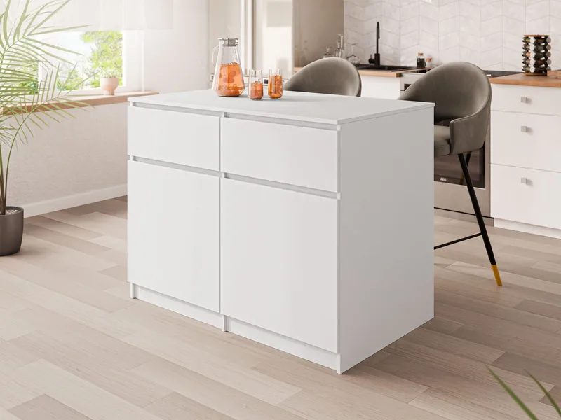 Valricon-keittiösaareke 120 cm - valkoinen - Huonekalut - Pöytä & ruokailuryhmä - Baaripöytä