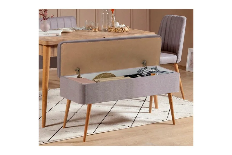 Valsot Ruokailuryhmä 129 cm Suorakulmainen - Luonnollinen/Harmaa - Huonekalut - Pöytä & ruokailuryhmä - Ruokailuryhmä