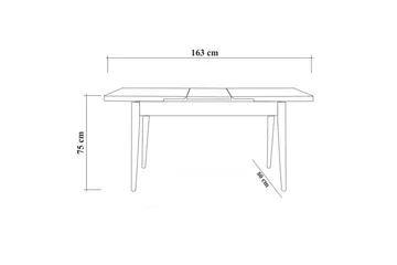 Valsot Ruokailuryhmä 129 cm Suorakulmainen - Luonnollinen/Harmaa - Huonekalut - Pöytä & ruokailuryhmä - Ruokailuryhmä