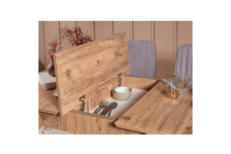 Valsot Ruokailuryhmä 129 cm Suorakulmainen - Luonnollinen/Harmaa - Huonekalut - Pöytä & ruokailuryhmä - Ruokailuryhmä