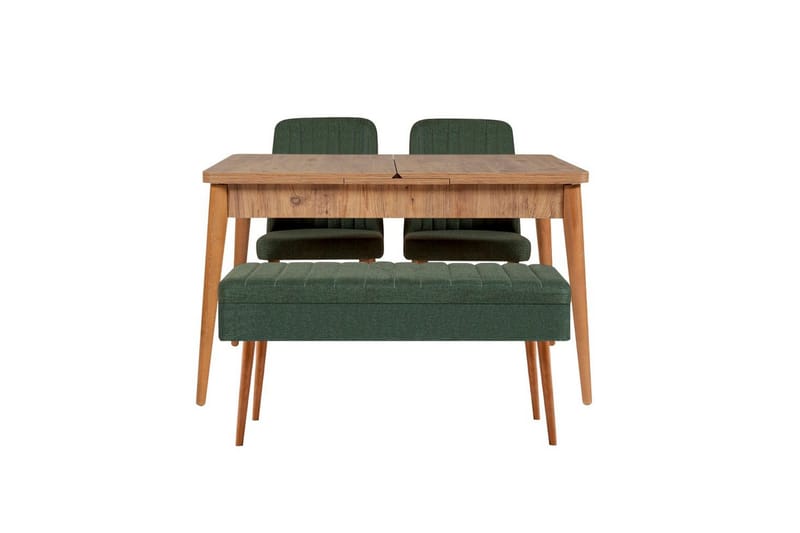 Valsot Ruokailuryhmä 129 cm Suorakulmainen, Luonnollinen/Vihreä