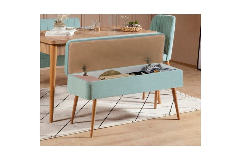 Valsot Ruokailuryhmä 129 cm Suorakulmainen - Luonnollinen/Vihreä - Huonekalut - Pöytä & ruokailuryhmä - Ruokailuryhmä