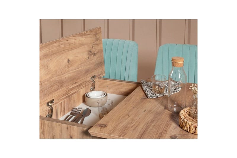 Valsot Ruokailuryhmä 129 cm Suorakulmainen - Luonnollinen/Vihreä - Huonekalut - Pöytä & ruokailuryhmä - Ruokailuryhmä