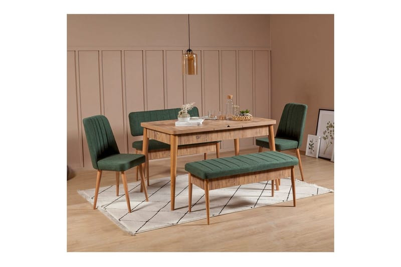 Valsot Ruokailuryhmä 130 cm Suorakulmainen - Luonnollinen - Huonekalut - Pöytä & ruokailuryhmä - Ruokailuryhmä