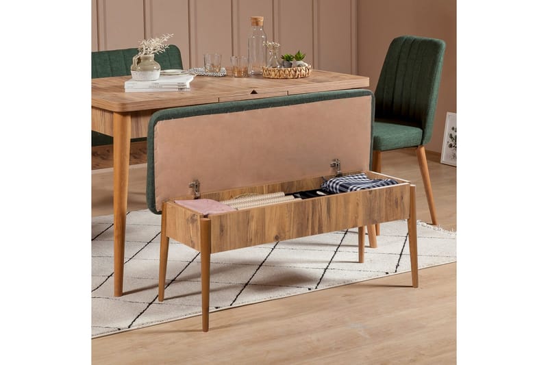 Valsot Ruokailuryhmä 130 cm Suorakulmainen - Luonnollinen - Huonekalut - Pöytä & ruokailuryhmä - Ruokailuryhmä