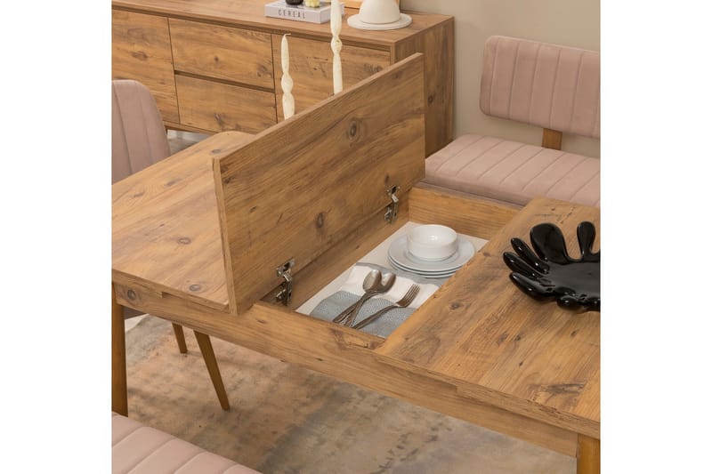 Valsot Ruokailuryhmä Suorakulmainen - Beige - Huonekalut - Pöytä & ruokailuryhmä - Ruokailuryhmä