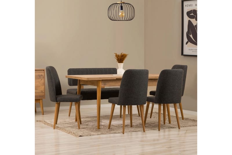 Valsot Ruokailuryhmä Suorakulmainen - Tummanharmaa - Huonekalut - Pöytä & ruokailuryhmä - Ruokailuryhmä