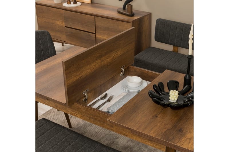 Valsot Ruokailuryhmä Suorakulmainen - Tummanharmaa - Huonekalut - Pöytä & ruokailuryhmä - Ruokailuryhmä