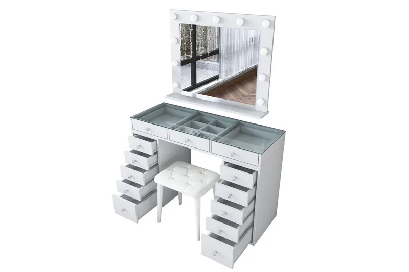 Varlin Kampauspöytä 120 cm - Valkoinen - Huonekalut - Pöytä & ruokailuryhmä - Meikki- & kampauspöydät