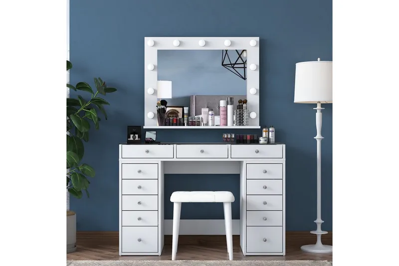 Varlin Kampauspöytä 120 cm - Valkoinen - Huonekalut - Pöytä & ruokailuryhmä - Meikki- & kampauspöydät