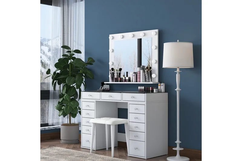 Varlin Kampauspöytä 120 cm - Valkoinen - Huonekalut - Pöytä & ruokailuryhmä - Meikki- & kampauspöydät