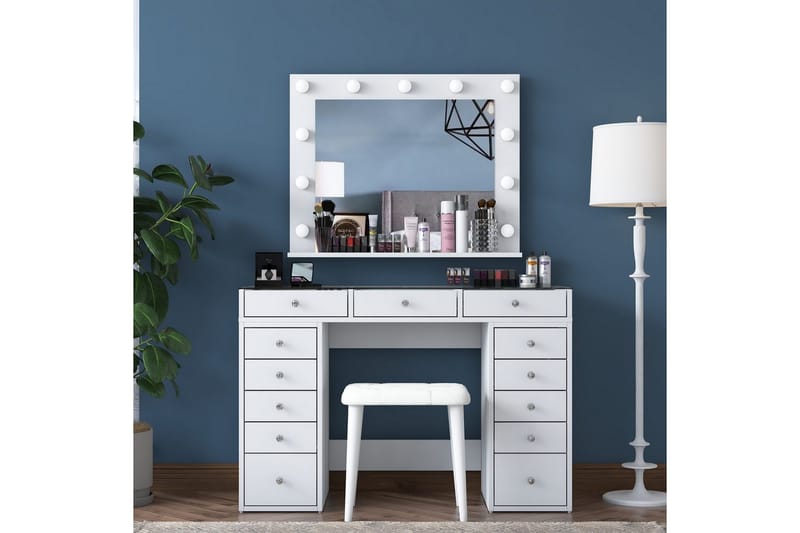 Varlin Kampauspöytä 120 cm - Valkoinen - Huonekalut - Pöytä & ruokailuryhmä - Meikki- & kampauspöydät