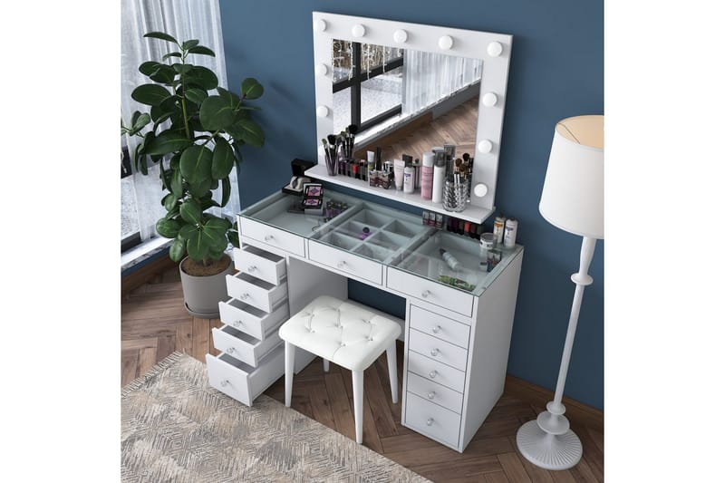 Varlin Kampauspöytä 120 cm - Valkoinen - Huonekalut - Pöytä & ruokailuryhmä - Meikki- & kampauspöydät