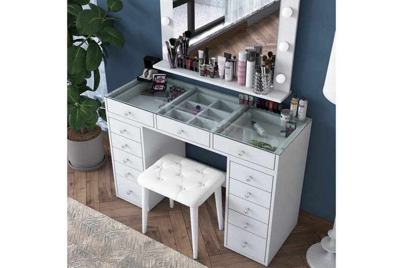 Varlin Kampauspöytä 120 cm - Valkoinen - Huonekalut - Pöytä & ruokailuryhmä - Meikki- & kampauspöydät