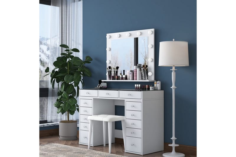 Varlin Kampauspöytä 120 cm - Valkoinen - Huonekalut - Pöytä & ruokailuryhmä - Meikki- & kampauspöydät