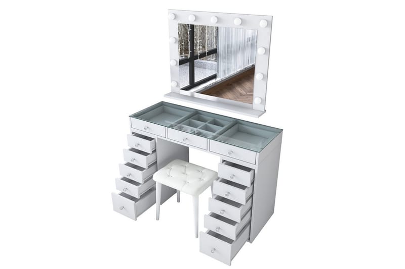 Varlin Kampauspöytä 120 cm - Valkoinen - Huonekalut - Pöytä & ruokailuryhmä - Meikki- & kampauspöydät