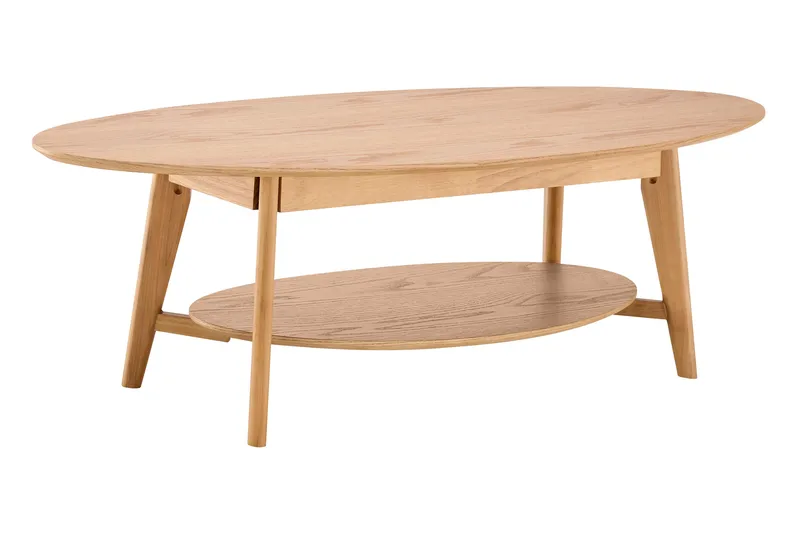 Velo-sohvapöytä, ovaali, 160 cm, massiivipuuta, Tammi