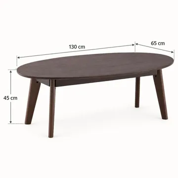 Velo-soikea sohvapöytä 130 cm, massiivipuu - Savutammi - Huonekalut - Pöytä & ruokailuryhmä - Sohvapöytä