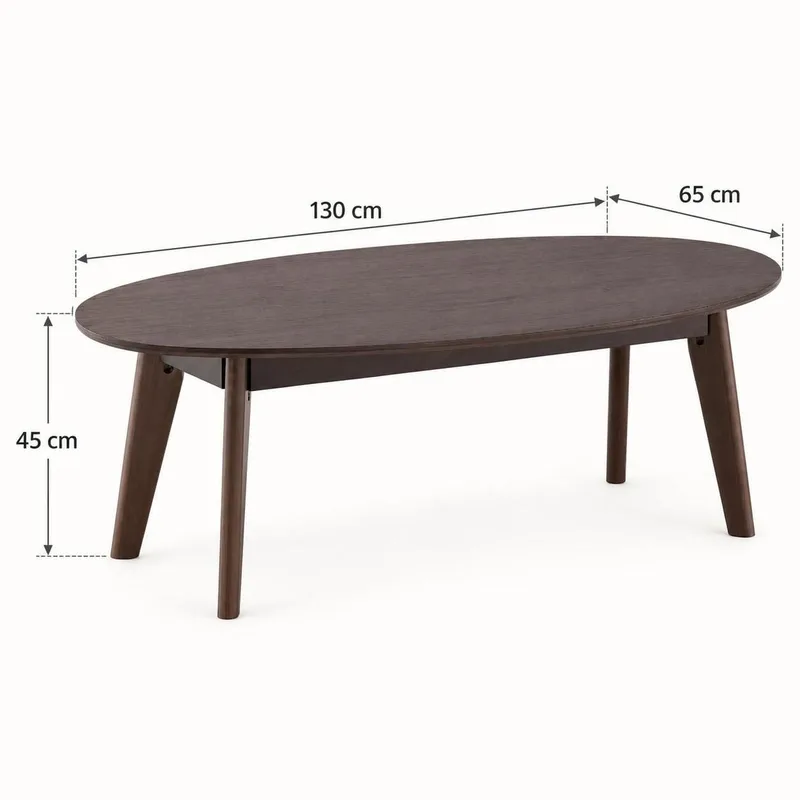 Velo-soikea sohvapöytä 130 cm, massiivipuu - Savutammi - Huonekalut - Pöytä & ruokailuryhmä - Sohvapöytä