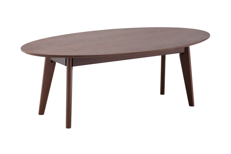 Velo soikea sohvapöytä 130x65 cm puu- ja saksanpähkinäjäljitelmällä, Pähkinä