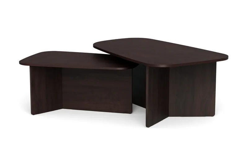 Vento-sarjapöytä, sohvapöydät 120 × 70 cm + 90 × 60 cm, Savutammi