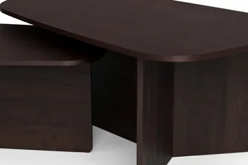 Vento-sarjapöytä, sohvapöydät 120 × 70 cm + 90 × 60 cm - Savutammi - Huonekalut - Pöytä & ruokailuryhmä - Sohvapöytä