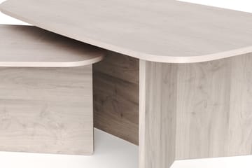 Vento-sarjapöytä, sohvapöydät 120 × 70 cm + 90 × 60 cm - Valkoiseksi kuultokäsitelty tammi - Huonekalut - Pöytä & ruokailuryhmä - Sohvapöytä