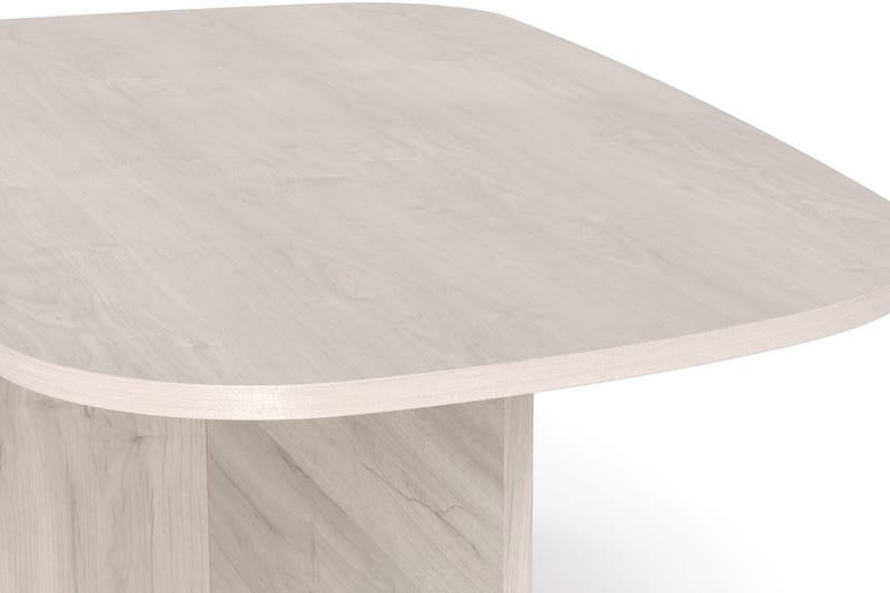 Vento soikea sohvapöytä 120x70 cm puu- ja valkolasuurattu tammijäljitelmä - Valkoinen - Huonekalut - Pöytä & ruokailuryhmä - Sohvapöytä
