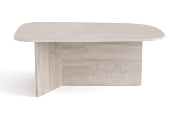 Vento soikea sohvapöytä 120x70 cm puu- ja valkolasuurattu tammijäljitelmä - Valkoinen - Huonekalut - Pöytä & ruokailuryhmä - Sohvapöytä