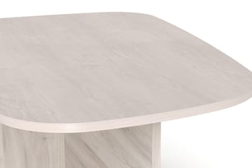 Vento soikea sohvapöytä 90x60 cm puu- ja valkolasitetulla tammiulkonäöllä - Valkoinen - Huonekalut - Pöytä & ruokailuryhmä - Sohvapöytä