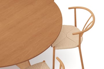 Vera-ruokailuryhmä, pyöreä 150 cm, tammi, 6 Elysia-ruokatuolia - Tammi - Huonekalut - Pöytä & ruokailuryhmä - Ruokailuryhmä