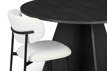 Vera-ruokailuryhmä, pyöreä 110 cm, musta, 4 Lucy-ruokatuolia - Mustaksi petsattu tammi - Huonekalut - Pöytä & ruokailuryhmä - Ruokailuryhmä