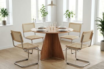 Vera-ruokailuryhmä pyöreä 110 cm, tammi, 4 Build-ruokatuolia - Tammi - Huonekalut - Pöytä & ruokailuryhmä - Ruokailuryhmä