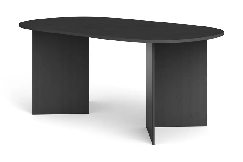 Vera Ruokapöytä Ovaali 180x100 cm Viilu, Mustaksi petsattu tammi