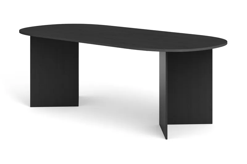 Vera Ruokapöytä Ovaali 220x100 cm Viilu - Musta - Huonekalut - Pöytä & ruokailuryhmä - Ruokapöydät & keittiön pöydät