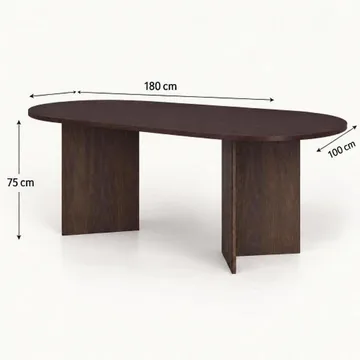 Vera soikea ruokapöytä 180 x 100 cm, viilu - Savustettu tammi - Huonekalut - Pöytä & ruokailuryhmä - Ruokapöydät & keittiön pöydät