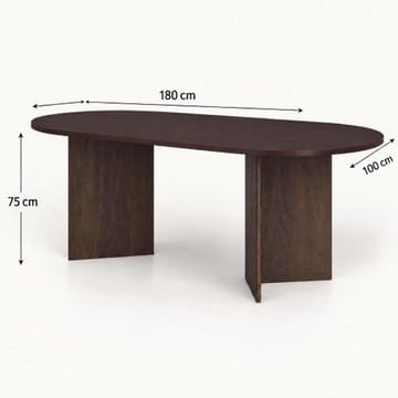 Vera Soikea Ruokapöytä 180x100 cm Puun ja Savutammen Näköisenä - Tummanruskea - Huonekalut - Pöytä & ruokailuryhmä - Ruokapöydät & keittiön pöydät