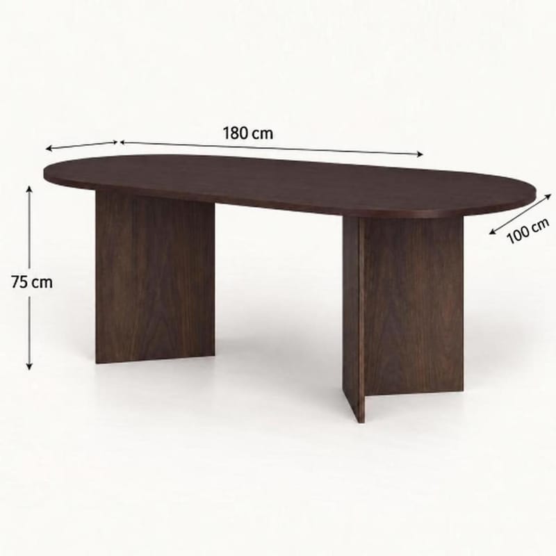 Vera Soikea Ruokapöytä 180x100 cm Puun ja Savutammen Näköisenä - Tummanruskea - Huonekalut - Pöytä & ruokailuryhmä - Ruokapöydät & keittiön pöydät