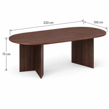 Vera soikea ruokapöytä 220 x 100 cm, viilu - Pähkinä - Huonekalut - Pöytä & ruokailuryhmä - Ruokapöydät & keittiön pöydät