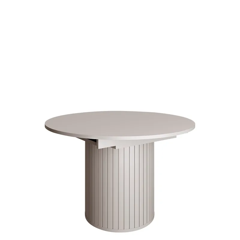 Veyricor Förlängningsbart Ruokapöytä 120-160 cm pyöreä - Beige - Huonekalut - Pöytä & ruokailuryhmä - Ruokapöydät & keittiön pöydät