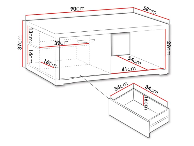 Veyricus Sohvapöytä 90 cm - Huonekalut - Pöytä & ruokailuryhmä - Sohvapöytä