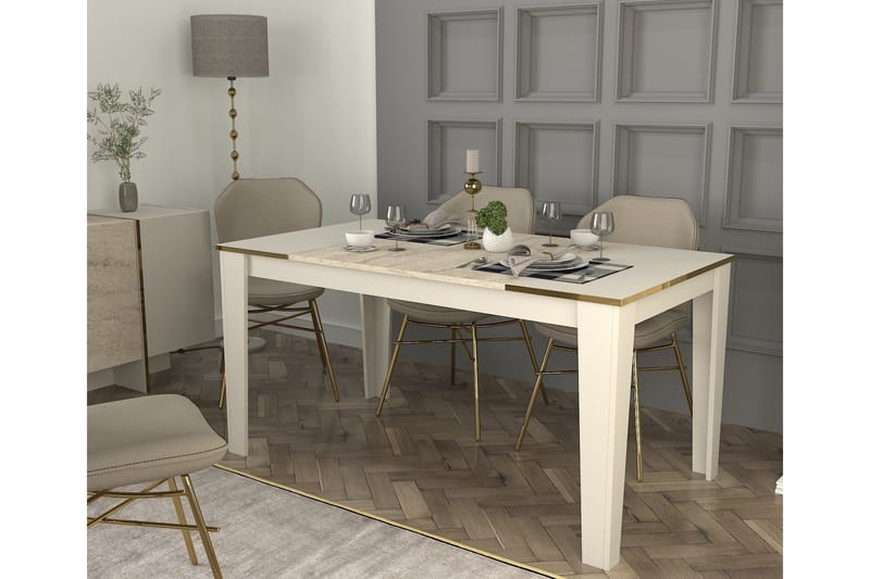 Veyron Ruokapöytä 145 cm Suorakulmainen - Beige/Hiekkakivi - Huonekalut - Pöytä & ruokailuryhmä - Ruokapöydät & keittiön pöydät