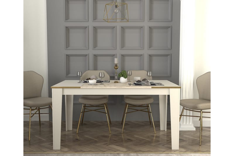 Veyron Ruokapöytä 145 cm Suorakulmainen - Beige/Hiekkakivi - Huonekalut - Pöytä & ruokailuryhmä - Ruokapöydät & keittiön pöydät